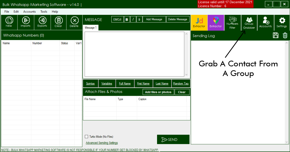 Bulk Whatsapp Software With Group Grabber Facility